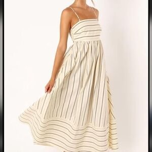 SomhtronMaxi Dress Spaghetti Strap Smocked Cut Out Flowy A-Line Boho Beach Dress